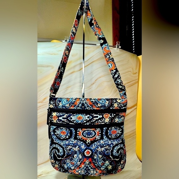Vera Bradley Handbags - Triple Zip Hipster Vera Bradley Crossbody Bag - Blue And Orange